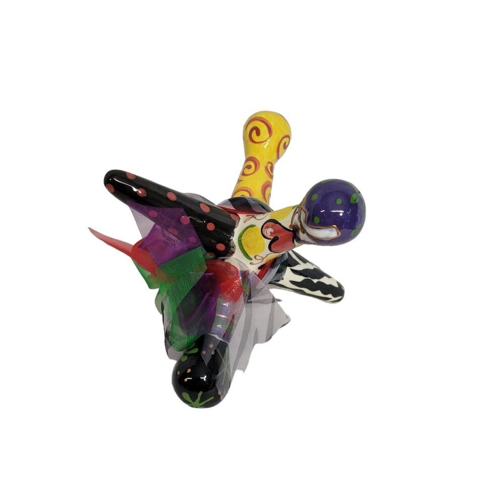 Hand Painted Multicolor Whimsical Kitchy Oversized Ceramic Jack Jax Decor